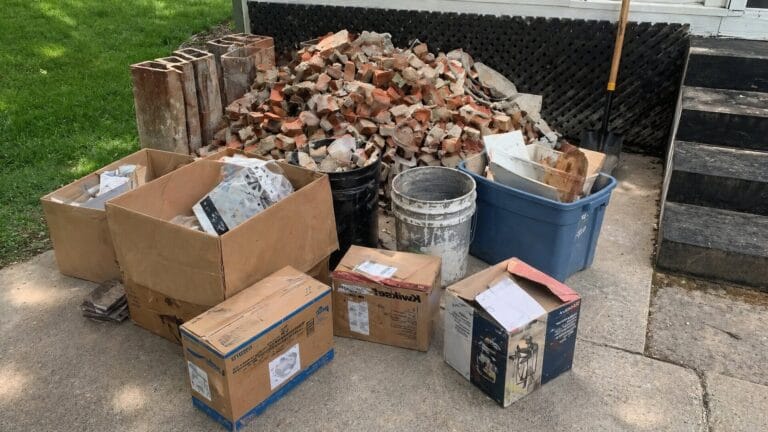 Some Leftover Construction Materials Ready for Disposal