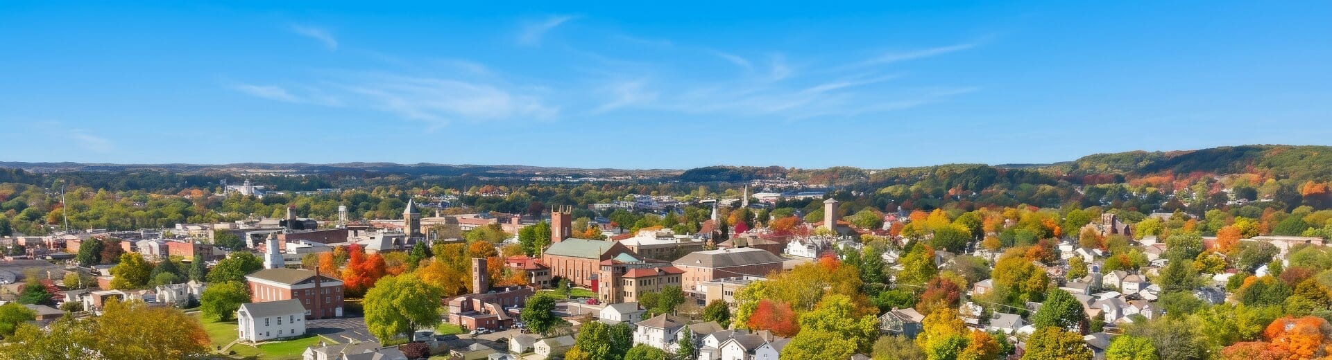 Aerial view of small town